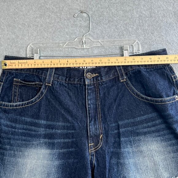 Vintage Y2K Avirex Baggy Shorts Men Size 42 Blue Distressed Skate Hip Hop Grunge - Picture 5 of 9